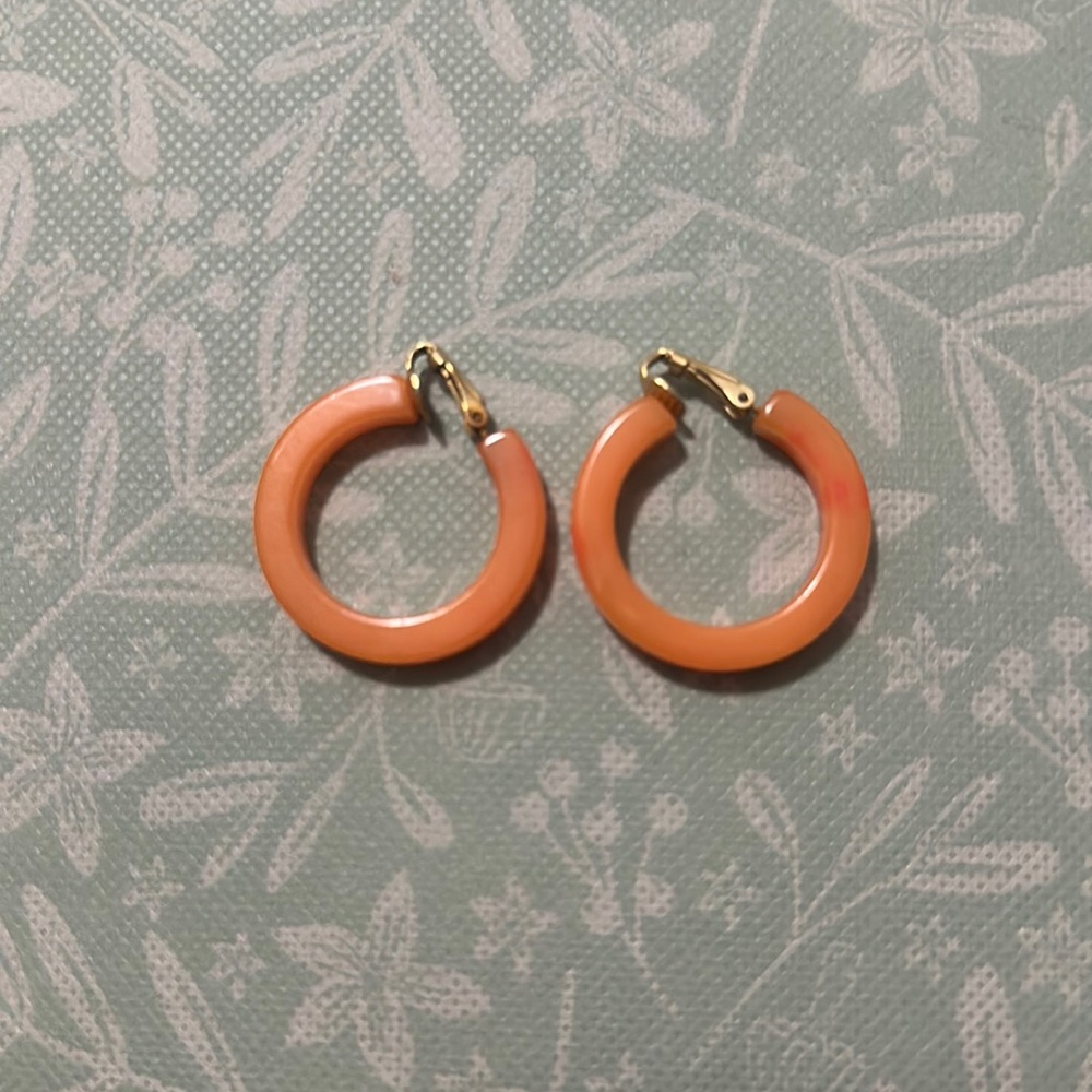 Vintage Orange Clip Earrings
